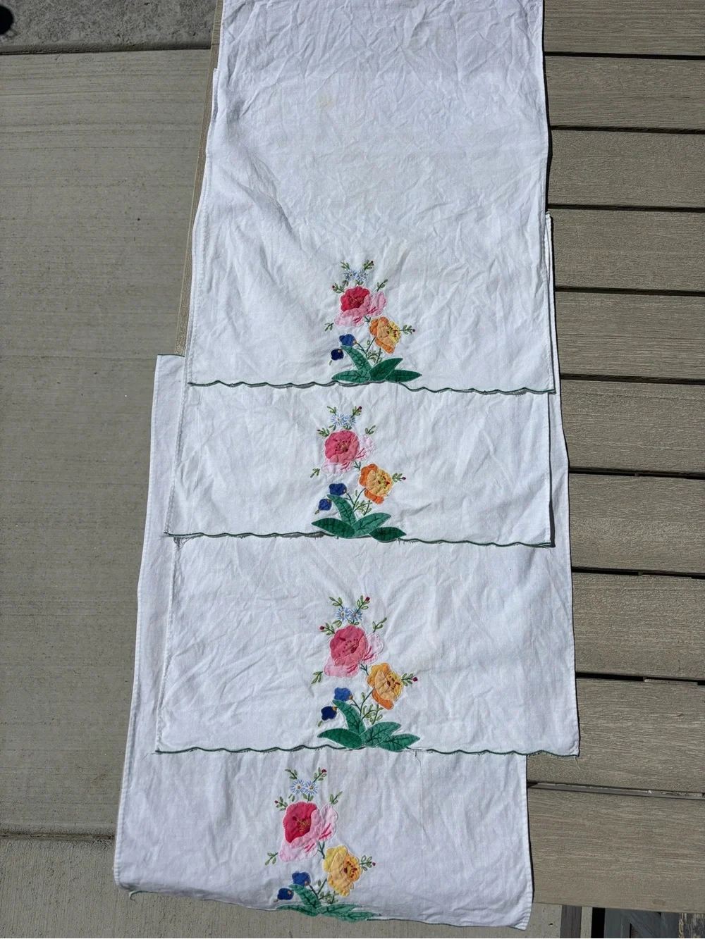 Vintage Appliqué Guest Towels-hand stiched